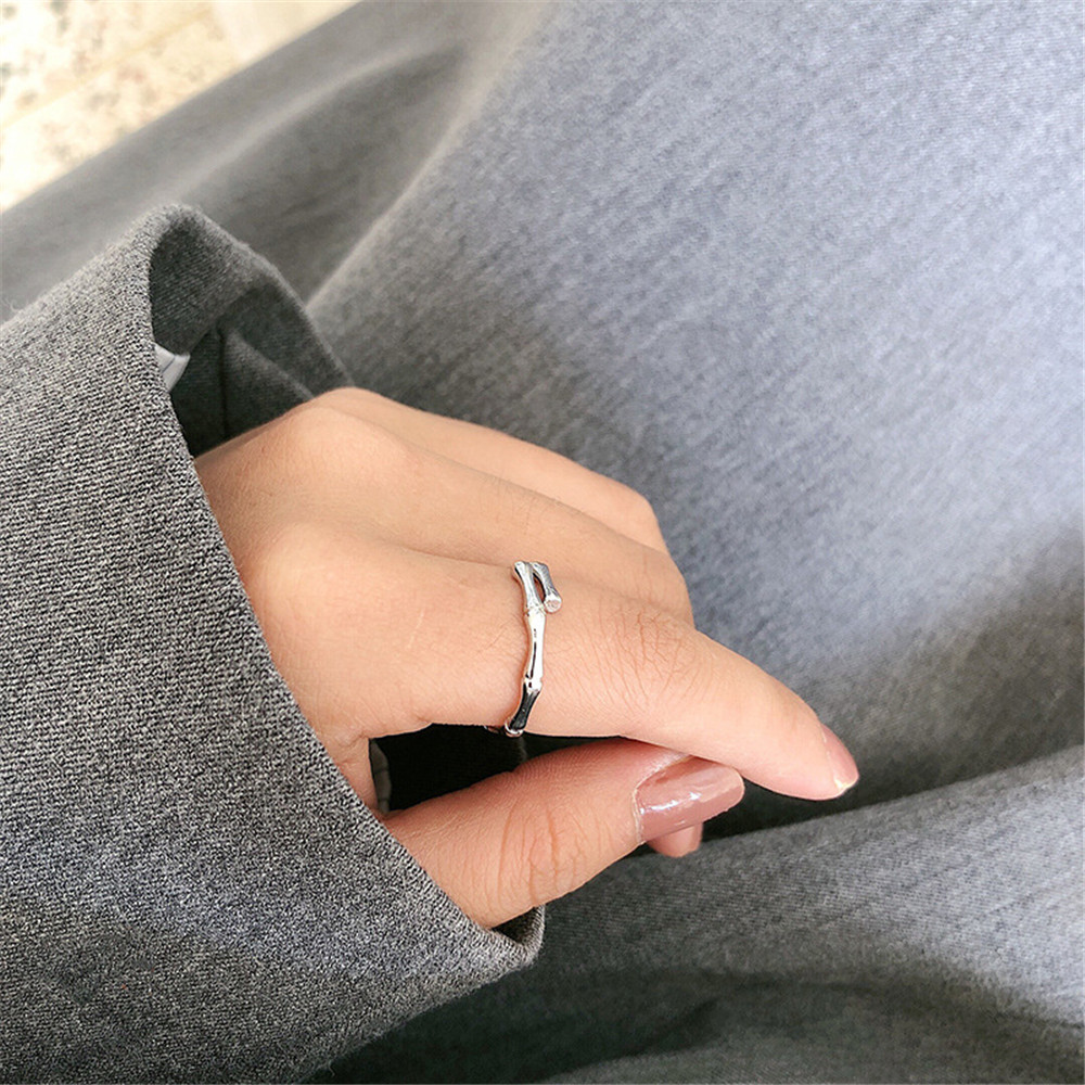 Nhẫn Đeo Tay Tạo Hình Đốt Tre Đơn Giản Cho Nữ