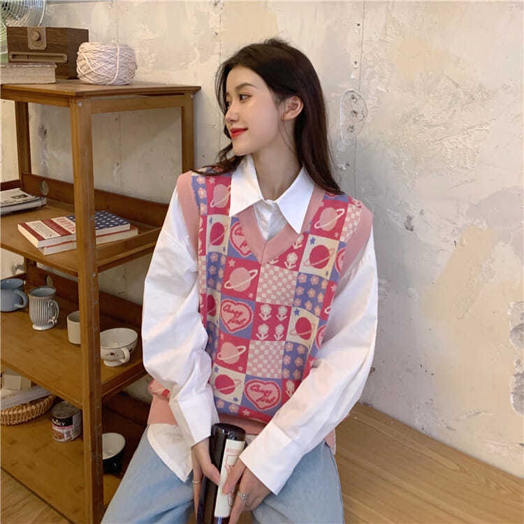 Áo Không Tay Dáng Rộng Thiết Kế Mới Đáng Yêu Dành Cho Nữ