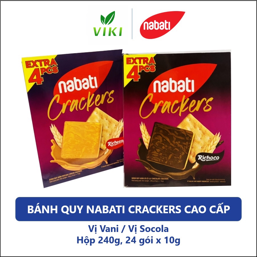 Bánh Nabati quy giòn phô mai Cheese / Socola Crackers 240g( 24cái x 10g)