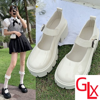 Giày Da Mary Jane Mũi Tròn Đế Dày Phong Cách Nhật Bản Thời Trang Xuân Thu Dành Cho Nữ 2021