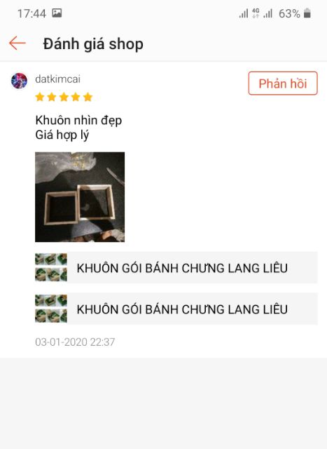 KHUÔN GÓI BÁNH CHƯNG LANG LIÊU