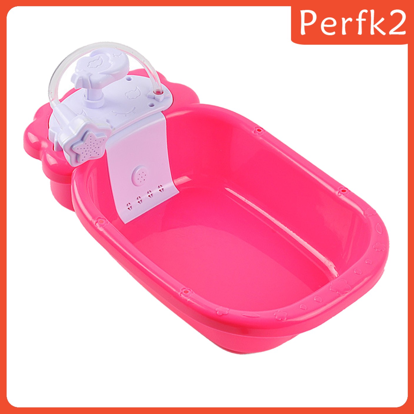 [PERFK2] Doll Bath Play Tub with Shower Pretend Play Infant Baby Kids Doll Toy Bathtub