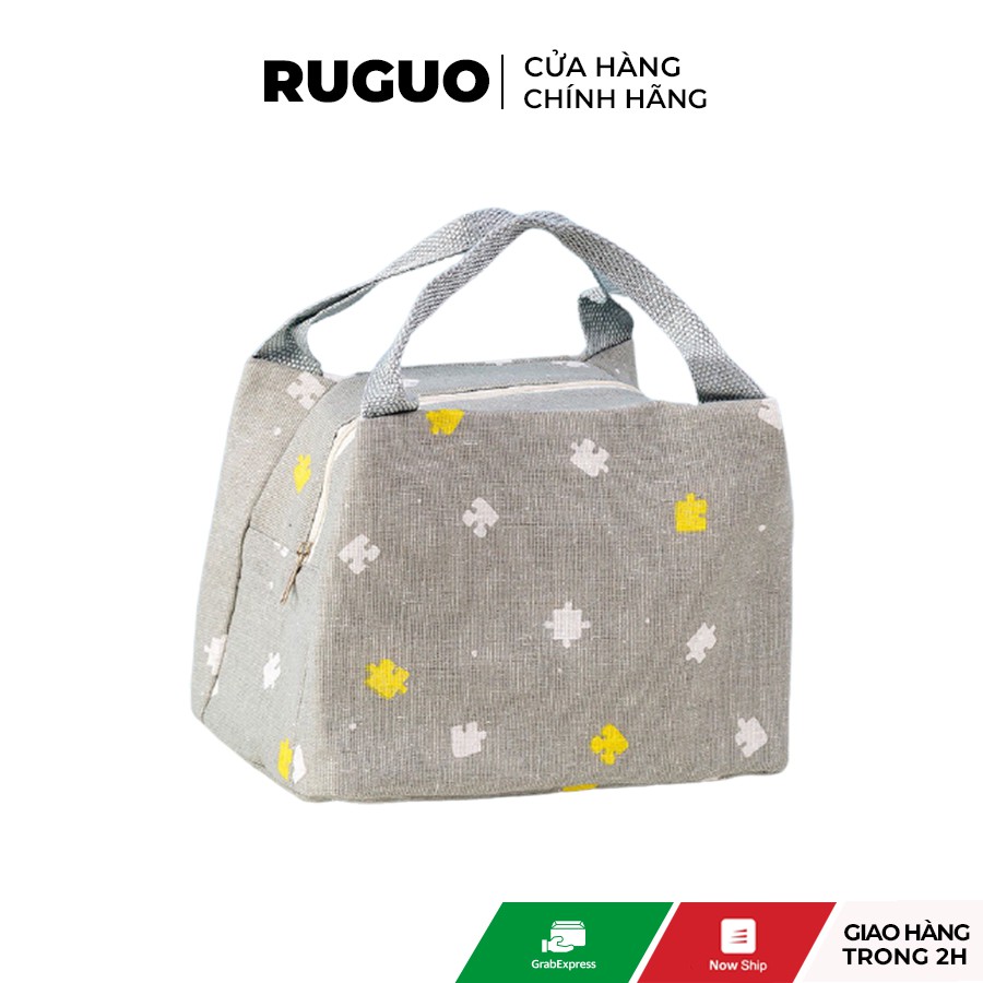 Túi vải giữ nhiệt đựng hộp cơm dày dặn, túi giữ nhiệt có quai xách phong cách Nhật Bản | BigBuy360 - bigbuy360.vn