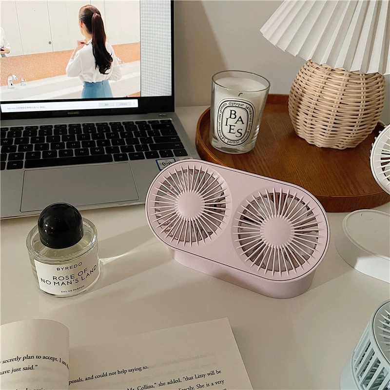 Quạt tích điện mini cầm tay để bàn nhỏ gọn 3 tốc độ gió FY050 có pin sạc đi kèm - senvangshop