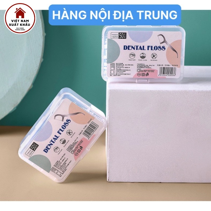 Tăm Chỉ Nha Khoa Sợi Chỉ Mảnh Dai Tiệt Trùng Chất Lượng Cao Bảo Vệ Răng Nướu