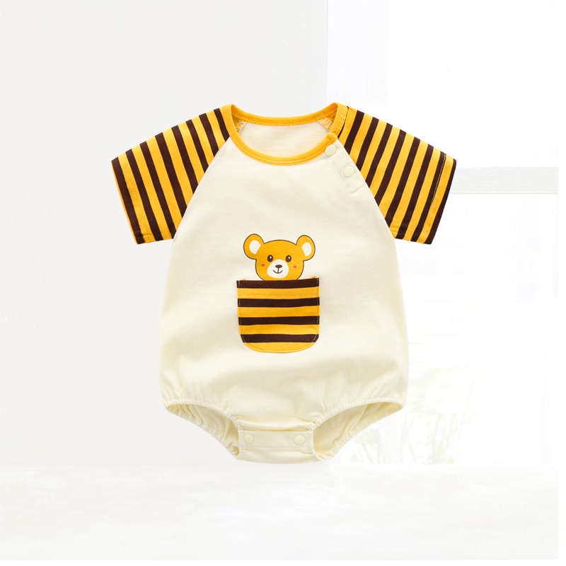 Áo Liền Quần Tam Giác Tay Ngắn Vải Cotton Thời Trang Cao Cấp Dành Cho Bé 0-18 Tháng Tuổi