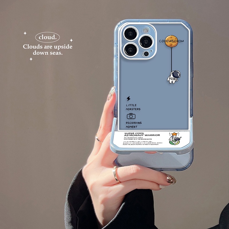 Ốp Điện Thoại Silicone Mềm Trong Suốt Chống Sốc In Hình Phi Hành Gia Cho Iphone 11 12 13 Pro MAX 6 6S 7 8 Plus X XS XR MAX SE 2020 Đứng