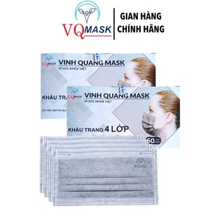 Khẩu trang y tế 4lớp xám vinh quang mask _ hộp 50cái