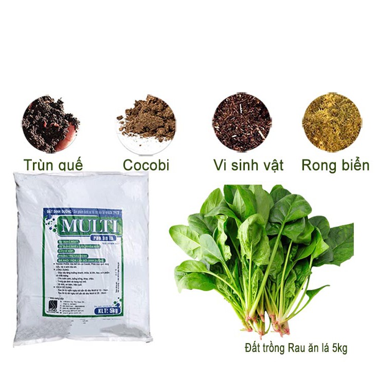 [MIỄN PHÍ VẬN CHUYỂN 25K] Đất trồng rau ăn lá 5kg