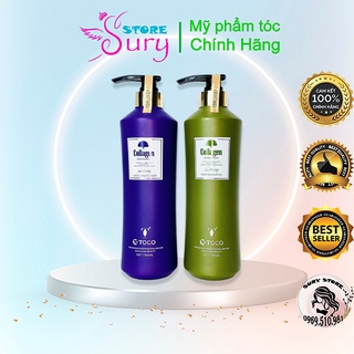 Cặp dầu gội dầu xả collagen toco italia 785ml– phục hồi, kích thích mọc tóc, mềm mượt sury