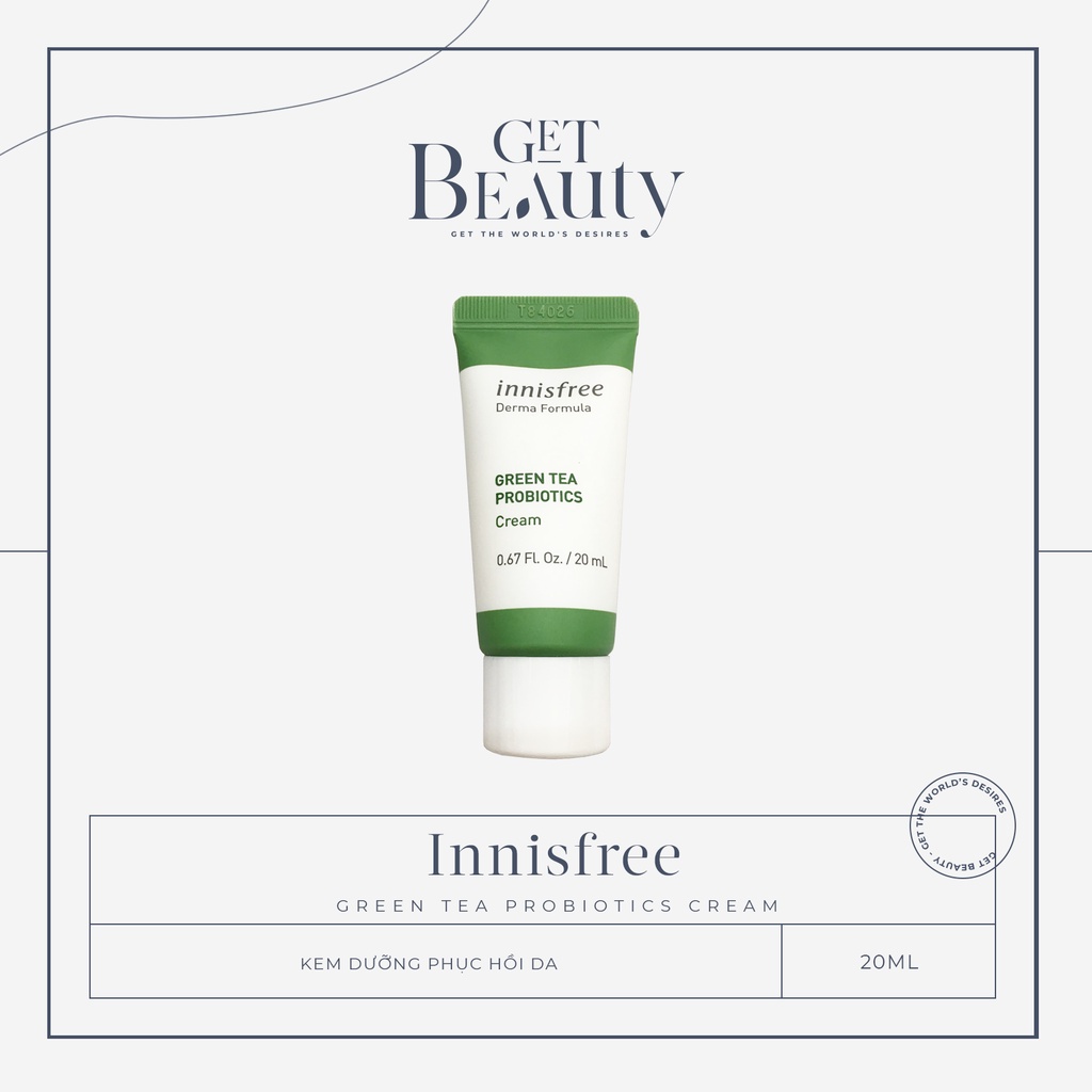 KEM DƯỠNG ẨM, PHỤC HỒI DA INNISFREE DERMA FORMULA GREEN TEA PROBIOTICS CREAM 20ML | BigBuy360 - bigbuy360.vn