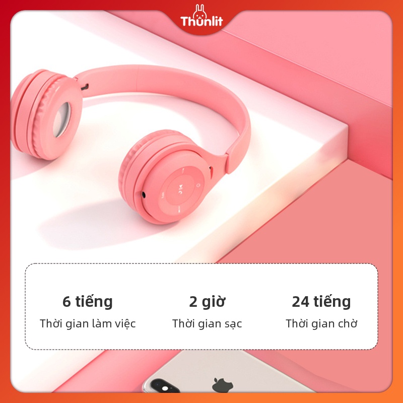 Tai nghe Thunlit kết nối Bluetooth màu macaron