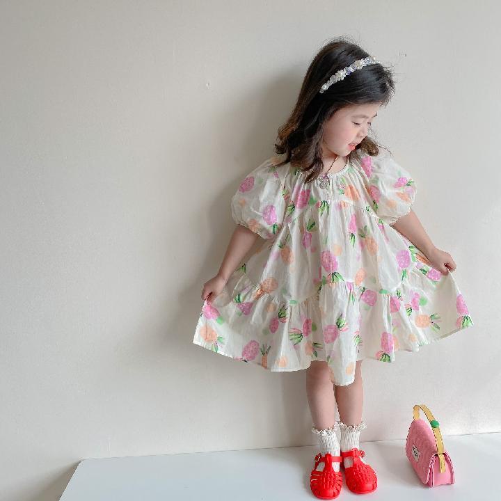 Hàng Mới Về Đầm Công Chúa Tay Phồng Ngắn Phong Cách Nhật Bản Hàn Quốc Thời Trang Xuân Hè Dành Cho Bé Gái 2022