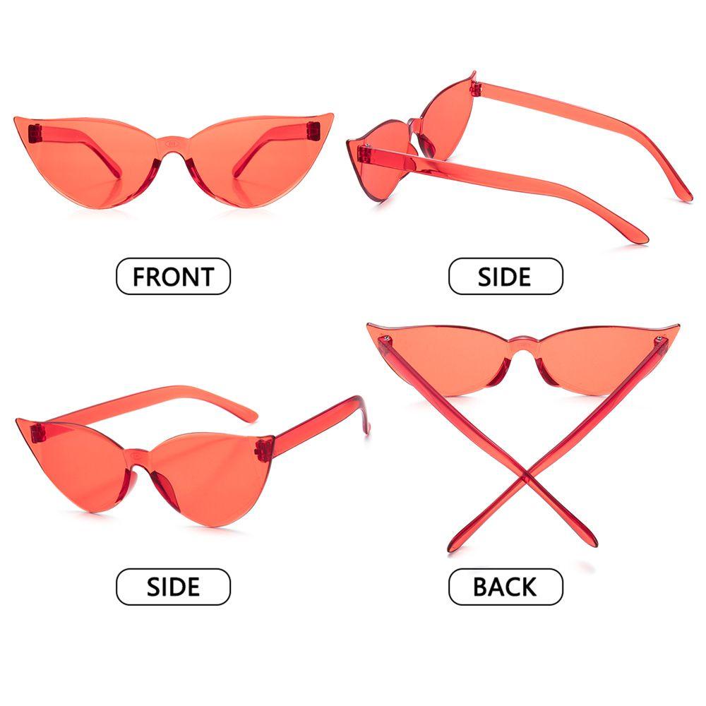 MOILYVN Kính Mát Mắt Mèo Không Viền Trong Suốt