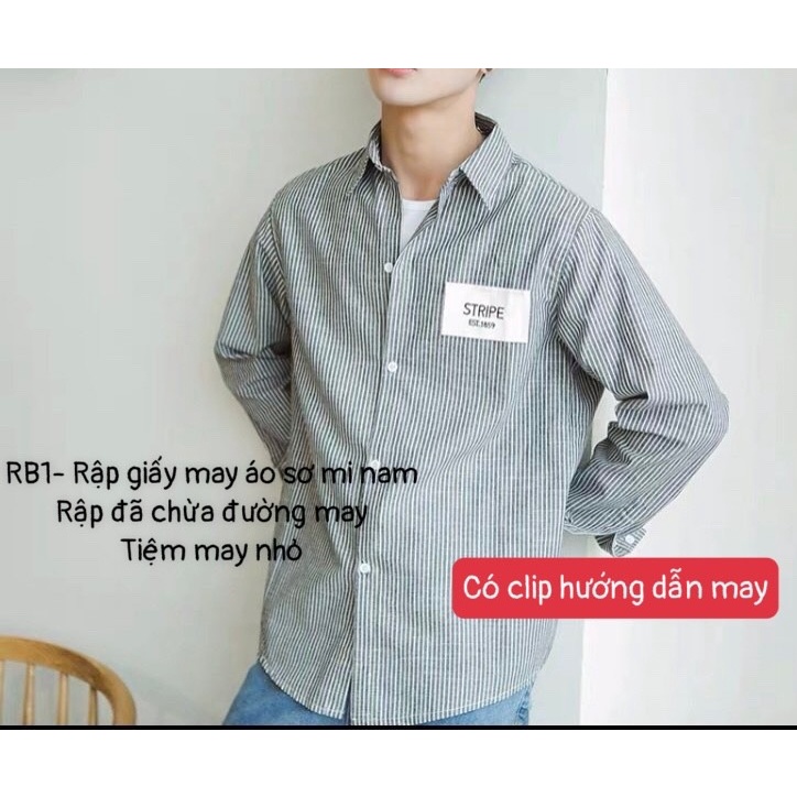 RB1_ Rập giấy may áo sơ mi nam dài tay