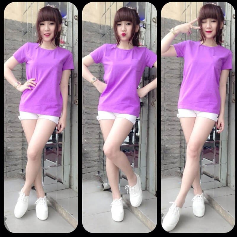 ÁO THUN TRƠN CỔ TRÒN MÀU TÍM ĐẬM TAY NGẮN NAM NỮ ( CÓ CẢ SIZE EM BÉ ) TIMDN2