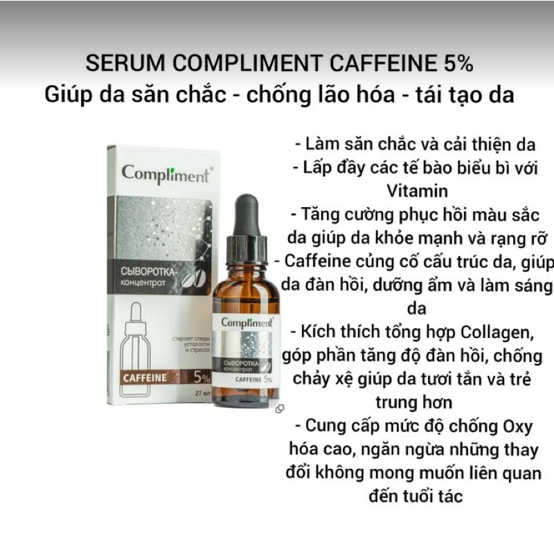 Serum Compliment 2% BHA Salicylic Acid Hyaluronic Acid B5 5% Vitamin C 20% Làm Sạch Da, Giảm Mụn Trắng Da Căng Bóng 27ml