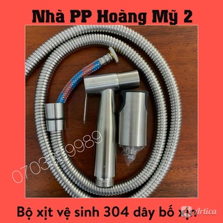 [DÂY XỊT BỐ 3 LỚP BAO KHÔNG ĐỨT] Bộ Vòi Xịt Vệ Sinh Bồn Cầu Inox 304 Dây Bố Xịn