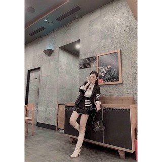 SET VEST SƠMI CHÂN VÁY PLI (KÈM VIDEO HÌNH THẬT)