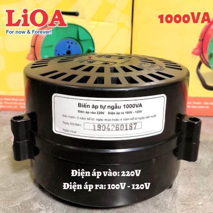 Biến áp Lioa 1000VA chính hãng ( Đổi nguồn hạ áp: điện áp vào 220V, điện áp ra 100V-120V )