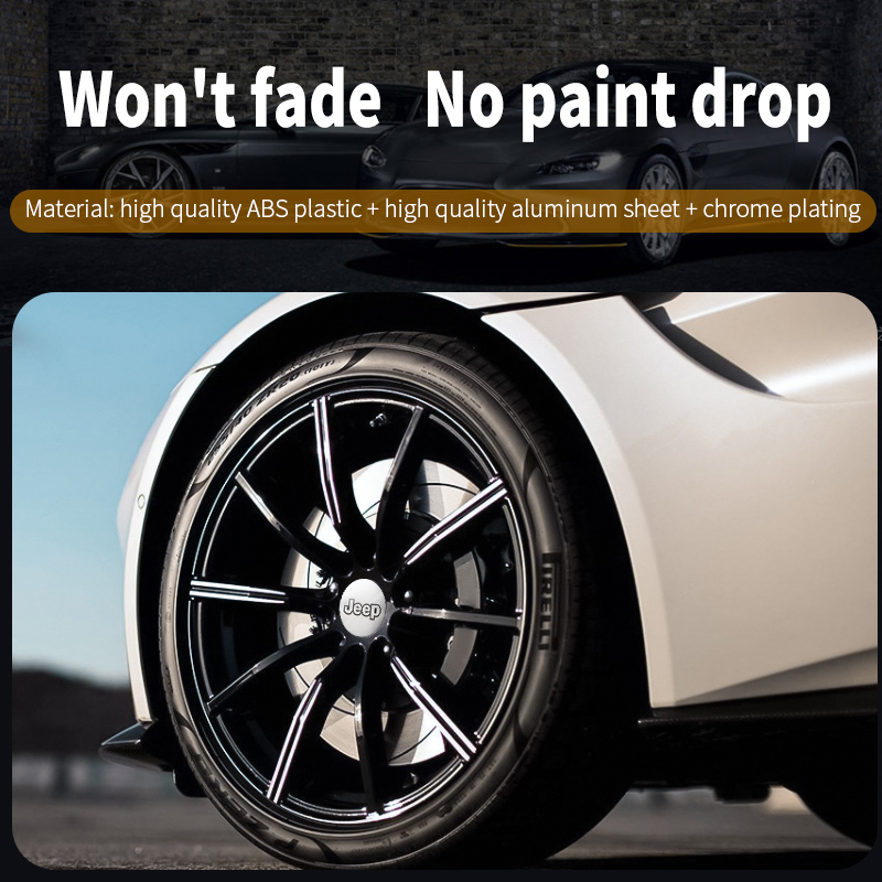 Bộ 4 Miếng Dán Logo 56mm Trang Trí Trục Bánh Xe Hơi Jeep