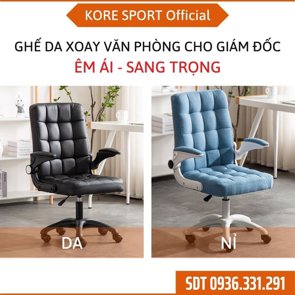 Ghế xoay văn phòng có tựa lưng giá rẻ cho giám đốc, ghế văn phòng ngồi máy tính làm việc tại nhà Kore Sport | BigBuy360 - bigbuy360.vn