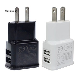 Đốc sạc cắm tường 2 cổng usb 5v 2.1a us cho samsung iphone ipad ipod