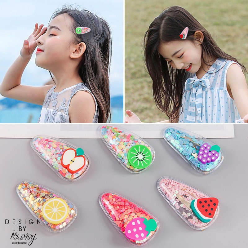 Kẹp Tóc Hoa Quả Trái Tim Dễ Thương