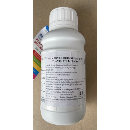 Phân Bón Lá Hữu Cơ Sinh Học Plantmate Bio CSV 1L