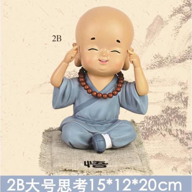 Tượng Chú Tiểu Áo Xanh SIZE LỚN 20CM Có Nút Tiết Kiệm