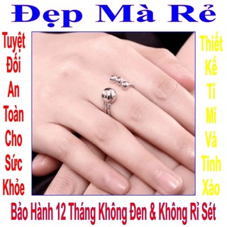 Nhẫn đơn giản đẹp nữ kiểu 4 bi đáng yêu -Tự điều chỉnh được theo ngón tay - Cam kết 1 đổi 1 nếu đen và gỉ sét