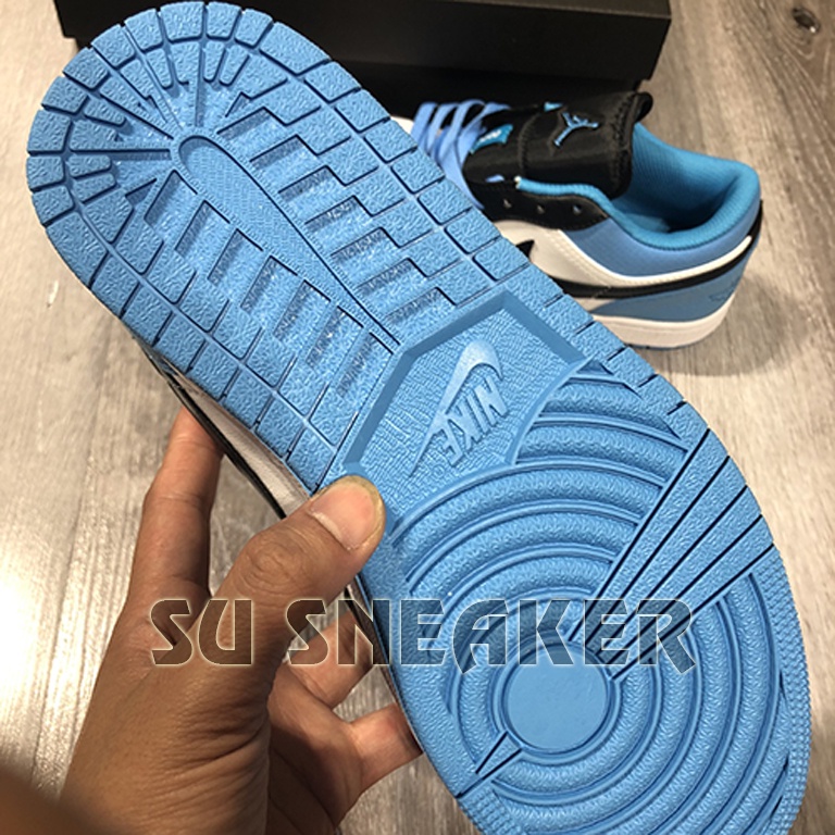 [ Su Sneaker ] Giày thể thao Sneakers Jordan 1 Low Laser Blue ,JD Laser Blue đen trắng gót xanh dương cổ thấp (Full Box) | BigBuy360 - bigbuy360.vn