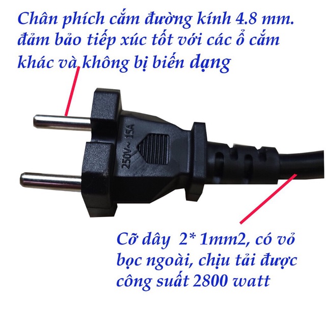 Ổ cắm điện Điện Quang 5 lỗ 3 chấu