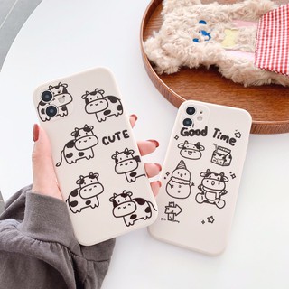 Ốp lưng iphone silicon Bò sữa Good time cute N13
