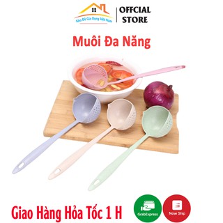 Muôi Thủng Ăn Lẩu 2 Trong 1 Tiện Lợi Nhựa Cao Cấp Lúa Mạch Chịu Nhiệt Độ Cao