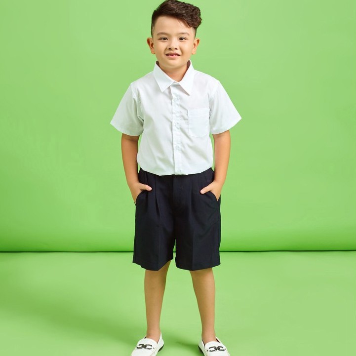 Bộ quần short áo sơmi đồng phục học sinh nam Jadiny