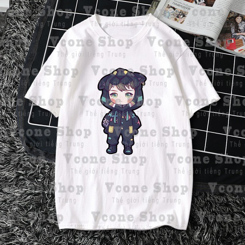 Áo thun phông trắng in hình VƯƠNG NHẤT BÁC Chibi idol thần tượng diễn viễn hoa ngữ thời trang