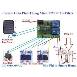 Combo giàn phơi thông minh tự động