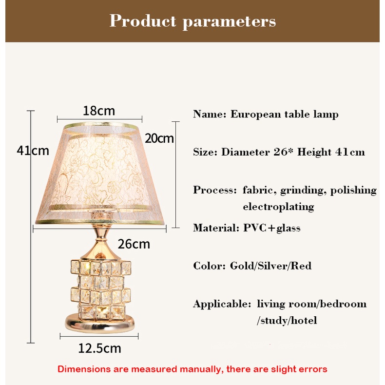 Hộ gia đình đơn giản hiện đại phong cách châu Âu Đèn bàn pha lê LED  phòng ngủ đèn ngủ nghiên cứu đèn trang trí đèn bàn đèn pha lê