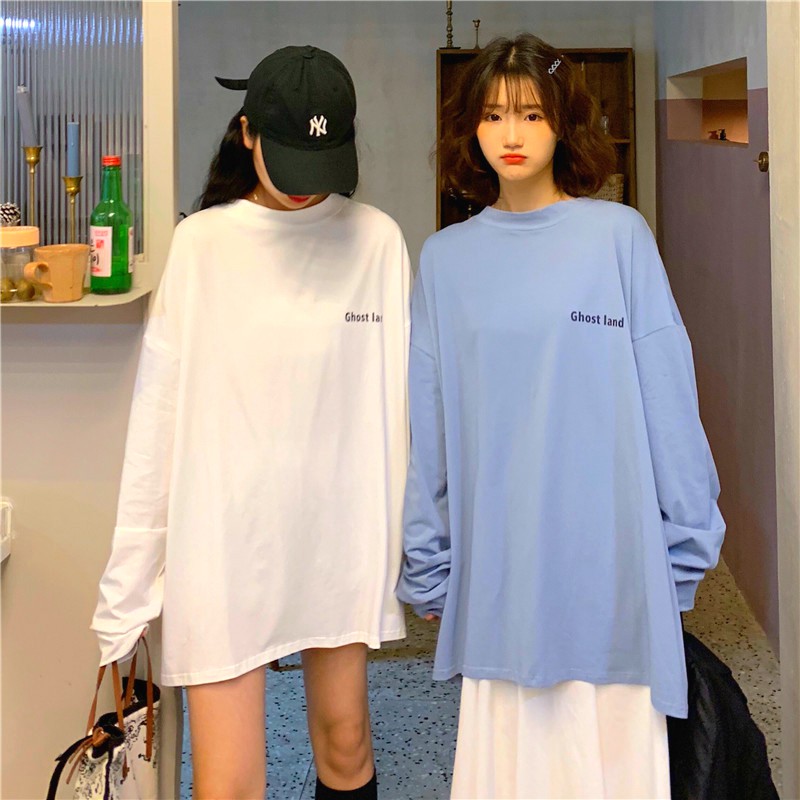 Áo thun dài tay  GHOST LAND  phông Unisex nam nữ tee oversize form rộng pull Ulzzang Streetwear Hàn Quốc vải mềm