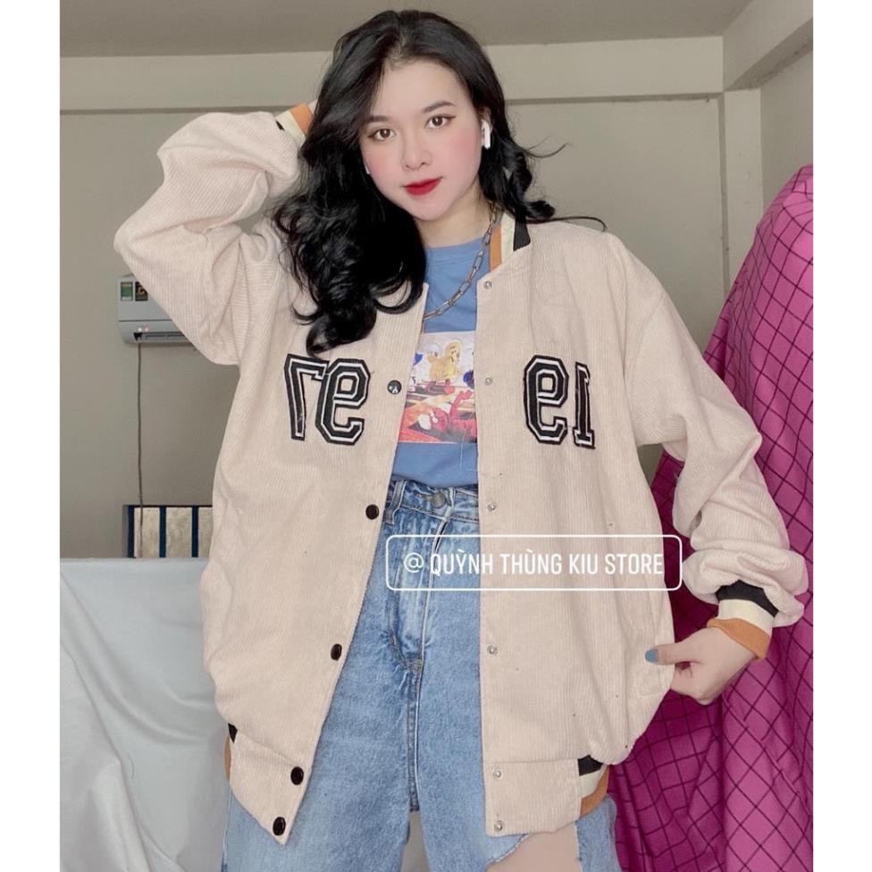 Áo khoác bóng chày - Áo bomber kaki nhung 1997 namanhshop97