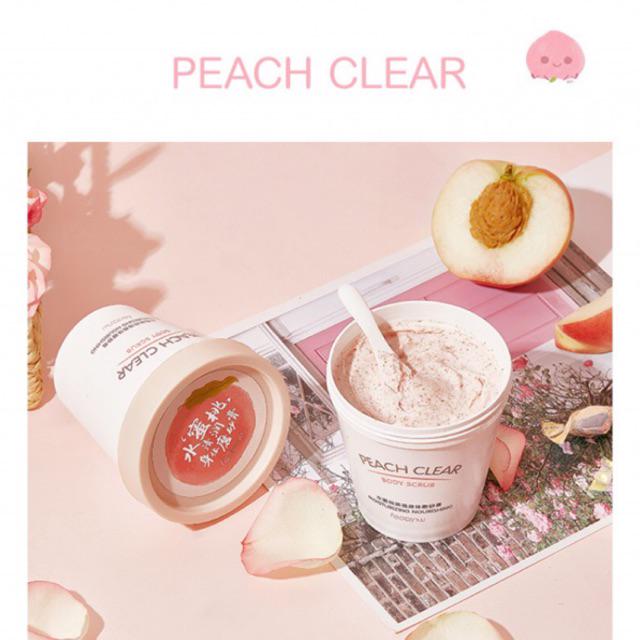 [200ML] Kem Tẩy Da Chết Body Đào Peach Clear - Kem Tẩy Tế Bào Chết Cơ Thể Toàn Thân Hương Đào Cho Da Mềm Mịn Thơm Tho