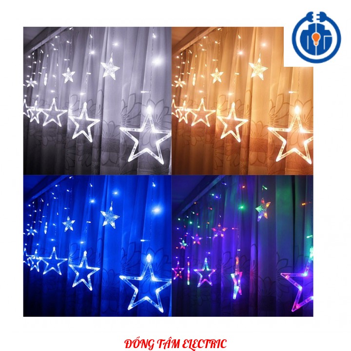 ⚡NOW SHIP 1H⚡ Đèn led dây ngôi sao đủ màu,6 sao lớn,6 sao nhỏ dài 3m5- Đèn trang trí Noel, trang trí quán cà phê