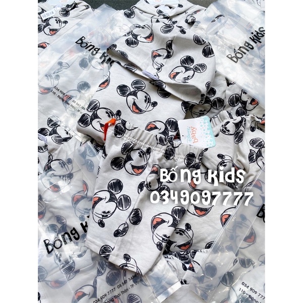 Bộ Hè Hoodie Bé Trai Da Cá Mickey