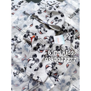 Bộ Hè Hoodie Bé Trai Da Cá Mickey