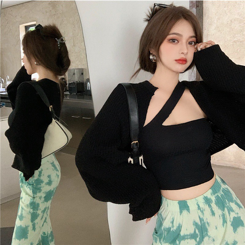 [MURIOKI] Áo Cardigan Dệt Kim Tay Dài Dáng Rộng Chống Nắng Thời Trang Cho Nữ
