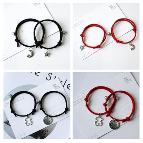 1 Cặp Vòng Tay Dây Mặt Hình Gấu Retro Thời Trang