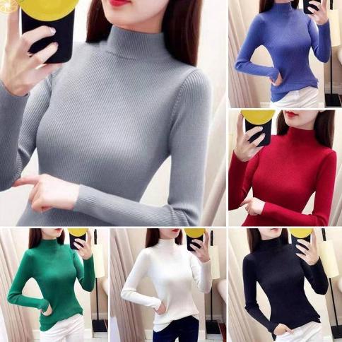 Hàng Mới Về Áo Lót Dệt Kim Cổ Lọ Lọ Lọ Thời Trang Cho Nữ Atk34