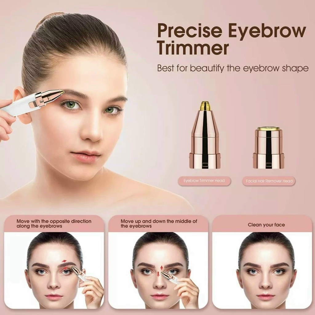[Máy sạc điện] Máy cạo lông 2 trong 1, vừa cạo lông vừa tỉa lông mày cho phái đẹp