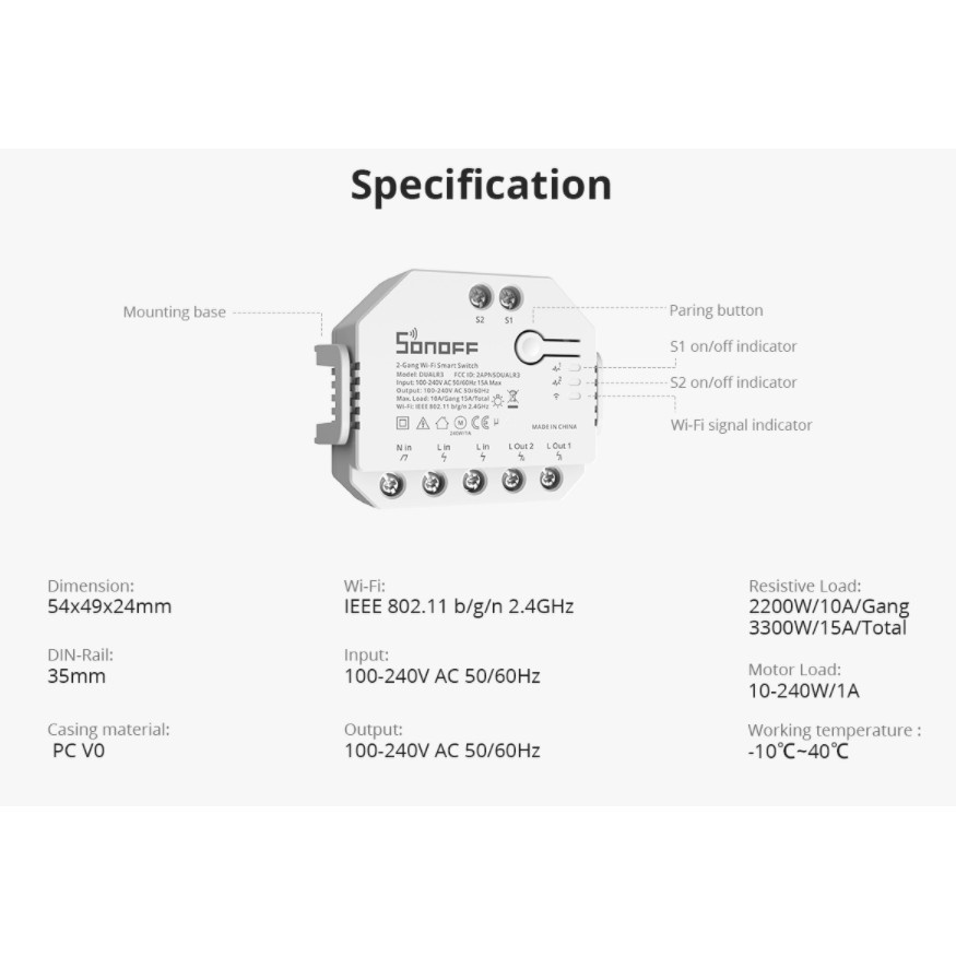 Công tắc, module thông minh Sonoff BasicR2/ MiniR2 (1-kênh), Mini DualR3 (2-kênh), 4-kênh (4CHR3), App eWelink-